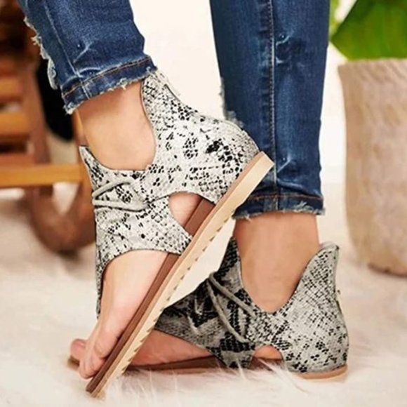 Snakeskin Print Sandal - Picture 2 of 4